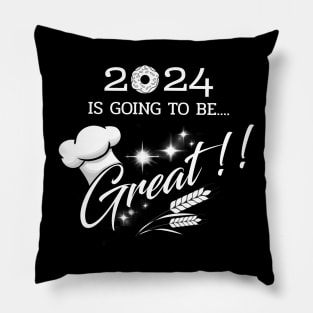 2024 is going To Be Great. Motivation Chef 2024. Culinary school design, pastry chef uniform Pillow