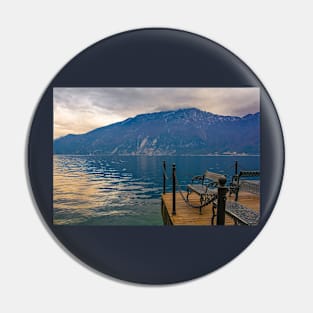 Bench on Limone sul Garda Waterfront, Italy Pin