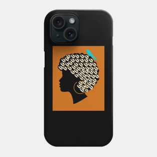 Cowrie Afro with blue bird Phone Case