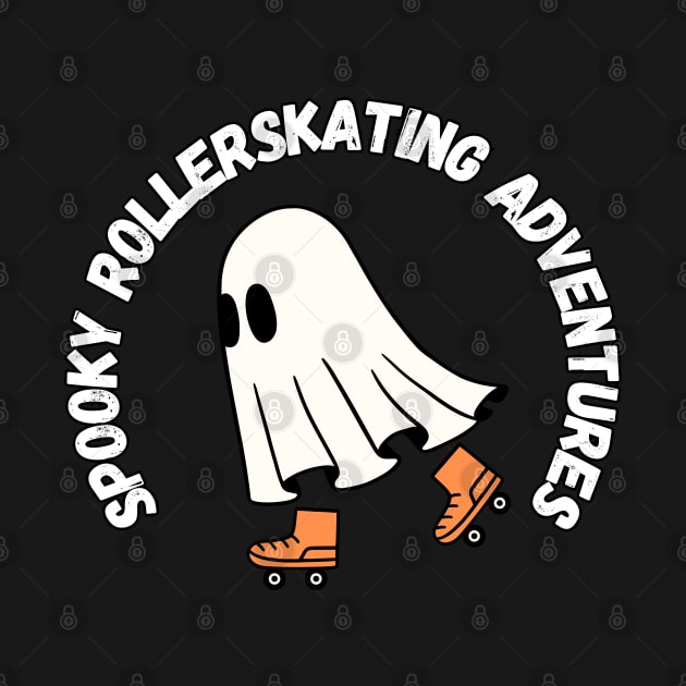 Spooky rollerskating Adventures. Halloween: Cute little ghost rollerskating by Project Charlie