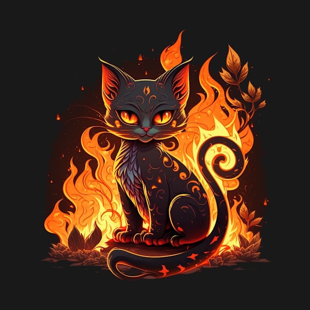 fire cat by Black Dream Cat