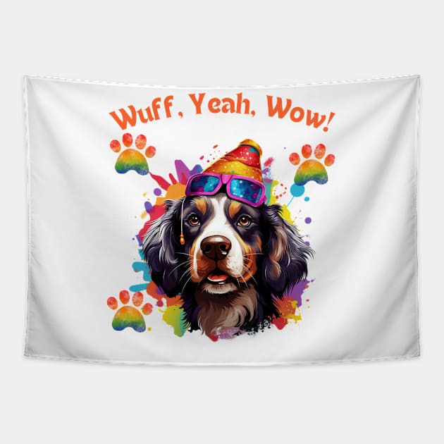 Woofy Adventure - Funny Dog Design Tapestry by NedisDesign