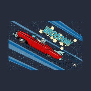 Astronaut Riding A Car To The Galaxy T-Shirt