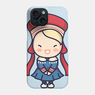 Cute Norwegian Girl in Traditional Clothing Phone Case