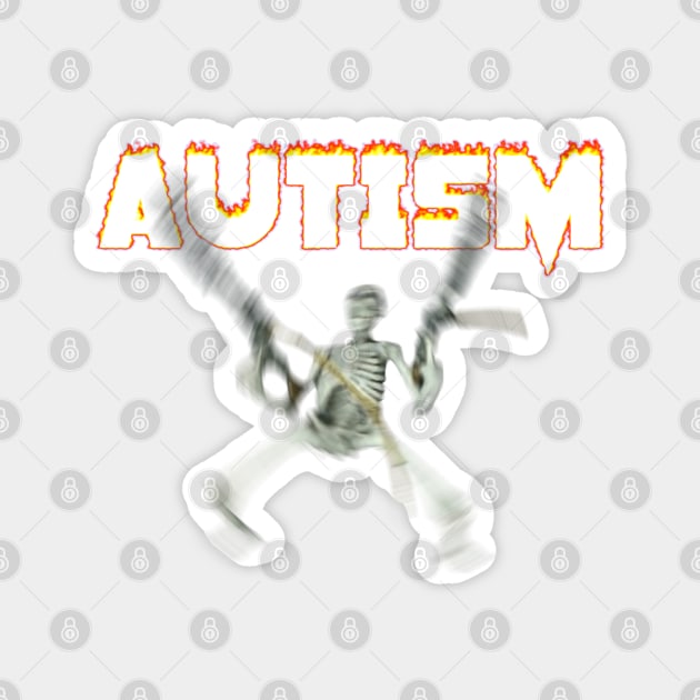 Autism Skeleton Meme Magnet by swankyswamprat