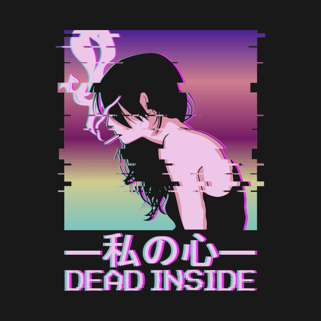 Dead Inside Vaporwave Aesthetic Anime Girl Gift by Alex21