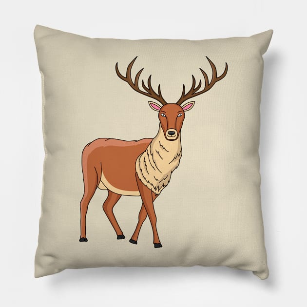 Reindeer cartoon illustration Pillow by Cartoons of fun