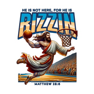 He Is Rizzin' Unisex Shirt, Funny Jesus Shirt, Humor Easter Shirt, Christian Easter Shirt, Easter Gift, Easter Day Outfit, Jesus Basketball T-Shirt
