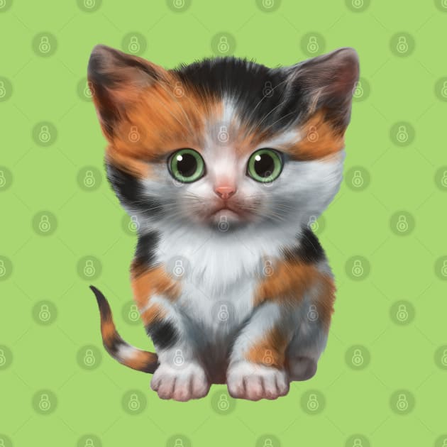 Cat-a-clysm Calico kitten by ikerpazstudio