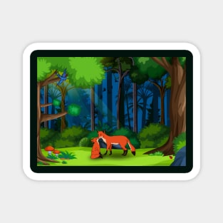 Foxes in the Forest Magnet