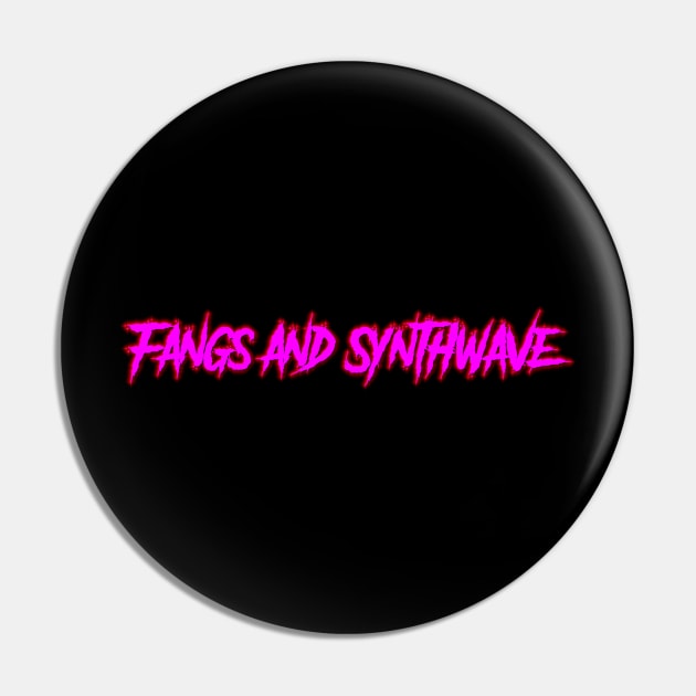 Fangs and Synthwave Long Pink Logo Pin by Electrish