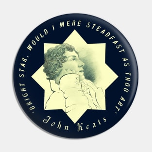 John Keats portrait and quote:  Bright star, would I were steadfast as thou art Pin