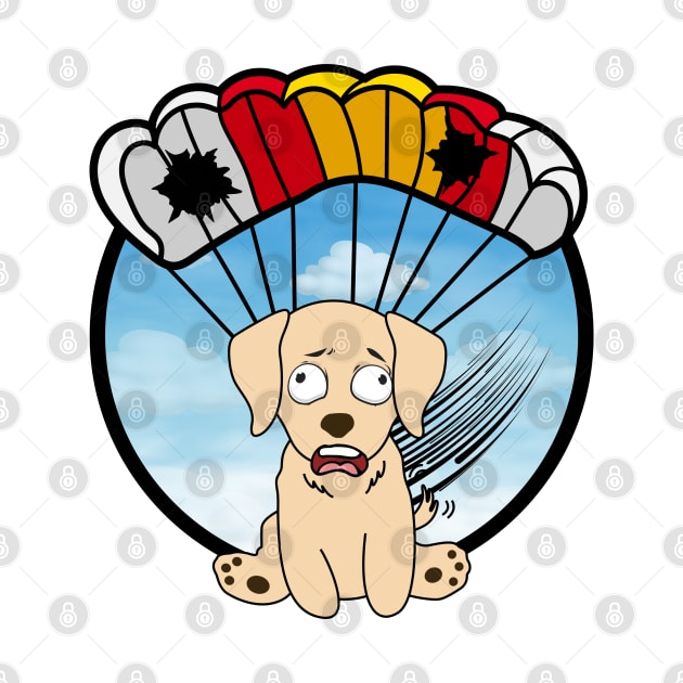 Silly retriever dog has a broken parachute by Pet Station