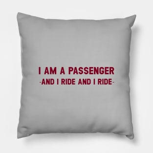 The Passenger, burgundy Pillow