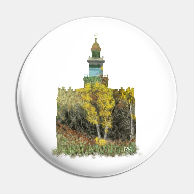 Saint George Temple Fall Landscape Silhouette Pin by DSCarts