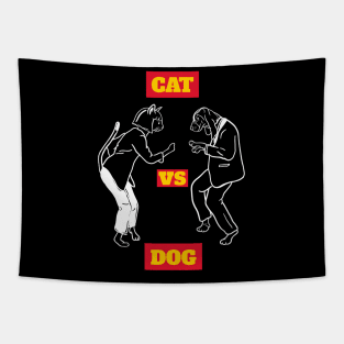 Cat Vs Dog Tapestry