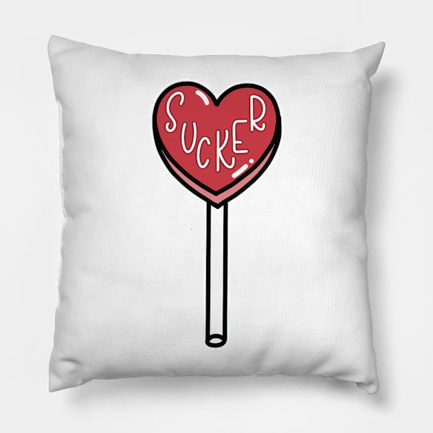 Candy Heart "Sucker" Lollipop Pillow by trippyzipp