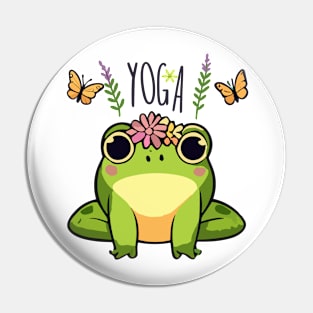 Yoga Kawaii Frog Pin