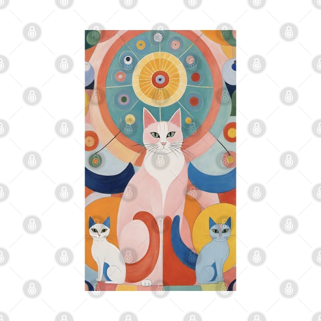 Hilma af Klint's Abstract Feline Fantasy: Whimsical Reverie by FridaBubble