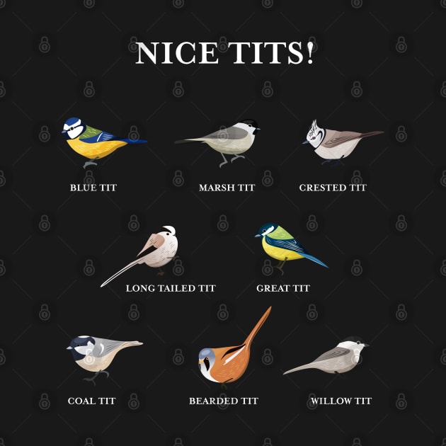 Nice tits! - Funny Birdwatching Gift for Bird Enthusiast by qwertydesigns