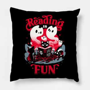 Occult Reading - Cute Evil Cats Book Ritual Pillow