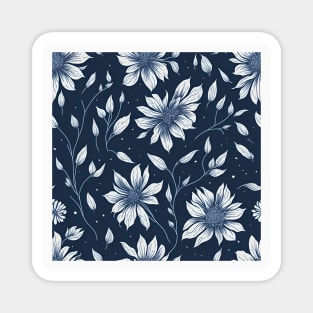 floral pattern design, leaves and flower Magnet