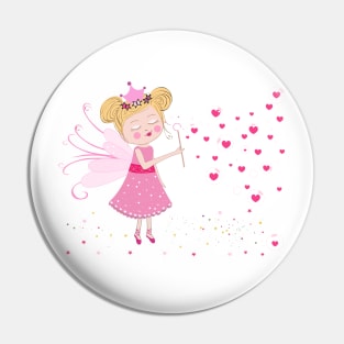 Cute fairy blows soap bubbles Pin