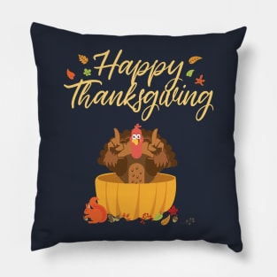 Happy Thanksgiving Funny Turkey Pillow