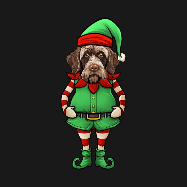 Funny Christmas Elf Wirehaired Pointing Griffon Dog by whyitsme