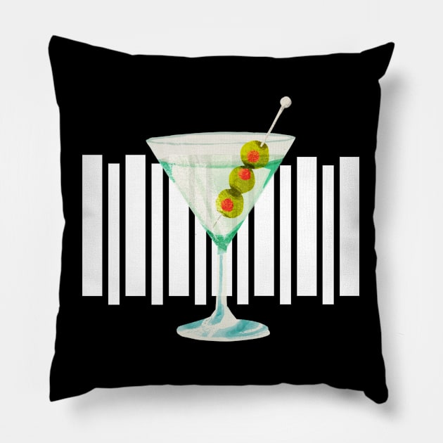 Cheers! Martini Pillow by TJWDraws