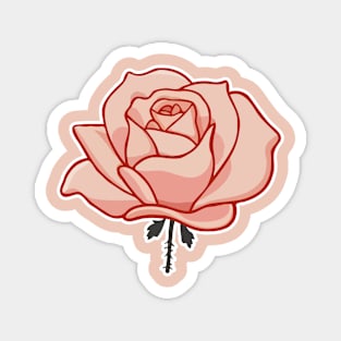 Pink Rose Illustration Magnet