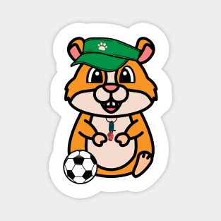 Funny hamster is a soccer coach Magnet