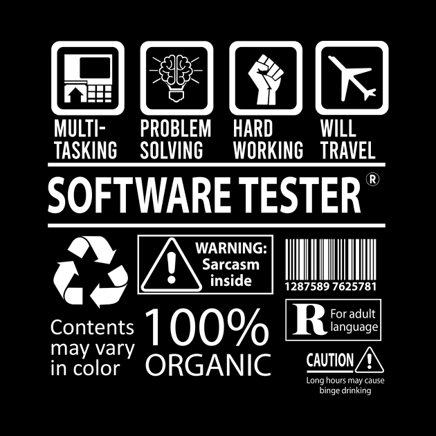 Software Tester T Shirt - MultiTasking Certified Job Gift Item Tee by Aquastal