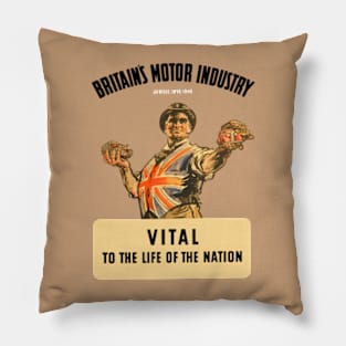 BRITAIN'S MOTOR INDUSTRY - VITAL TO THE LIFE OF THE NATION Pillow