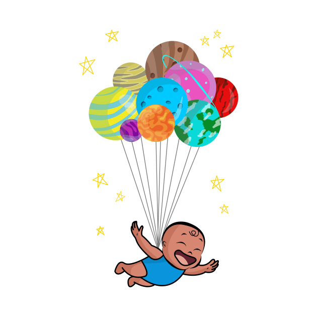 Aerospace Smiling Baby Boy Future Astronaut And Planets by 4U2NV-LDN