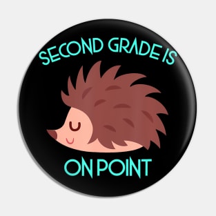 Second Grade Teacher 2nd Hedgehog Elementary Funny First Day Pin