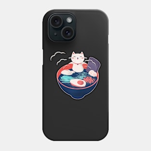 kawaii vintage style japenese ramen cat Phone Case