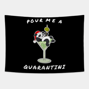 Pour me a Quarantini - Christmas Panda Drink Tapestry