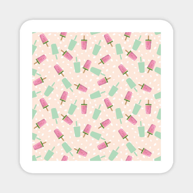 Summer Pink and Mint Popsicles Magnet by Farissa