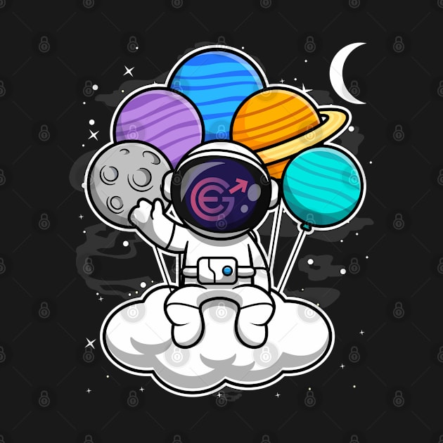 Astronaut Floating Evergrow EGC Coin To The Moon Crypto Token Cryptocurrency Blockchain Wallet Birthday Gift For Men Women Kids by Thingking About