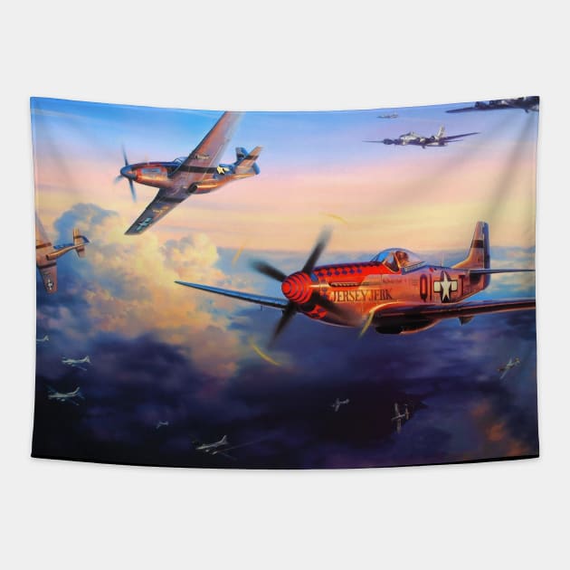 P51 Mustang Tapestry by Aircraft.Lover