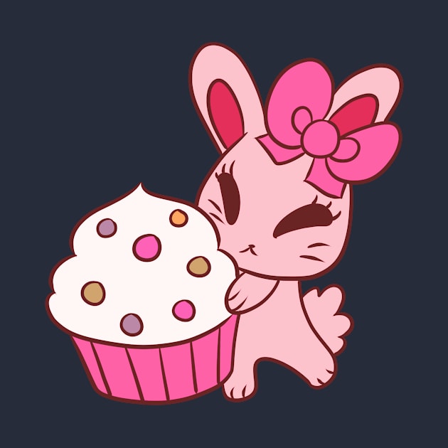 Girly Pink Cupcake Bunny by saradaboru