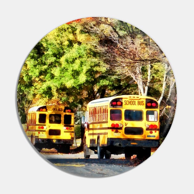 Teachers - Parked School Buses Pin by SusanSavad