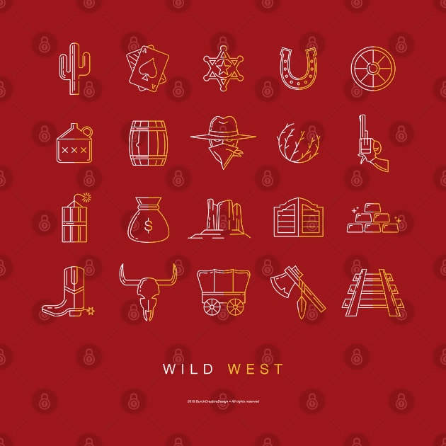 Wild West Symbols Icons by BurchCreativeDesign