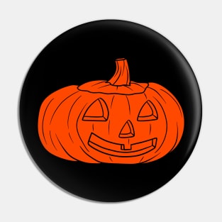 Spooky Pumpkin Orange Silhouette Design Pin