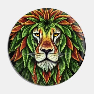 Rasta Reggae Lion Beautiful Jamaican Rastafarian Design Pin