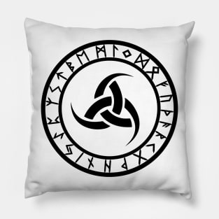 Triple Horn of Odin /// Rune Circle Pillow