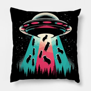 UFO Capturing Guinea Pigs Pillow