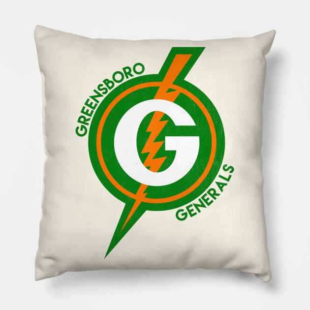 Defunct Greensboro Generals Hockey 1959-1977 Pillow by LocalZonly