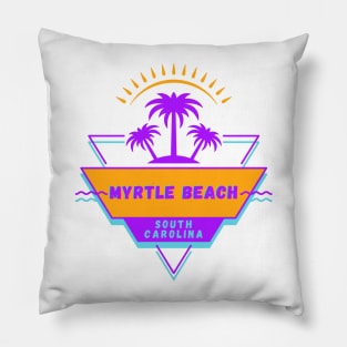 Myrtle Beach South Carolina Vibes 80's Souvenirs Pillow